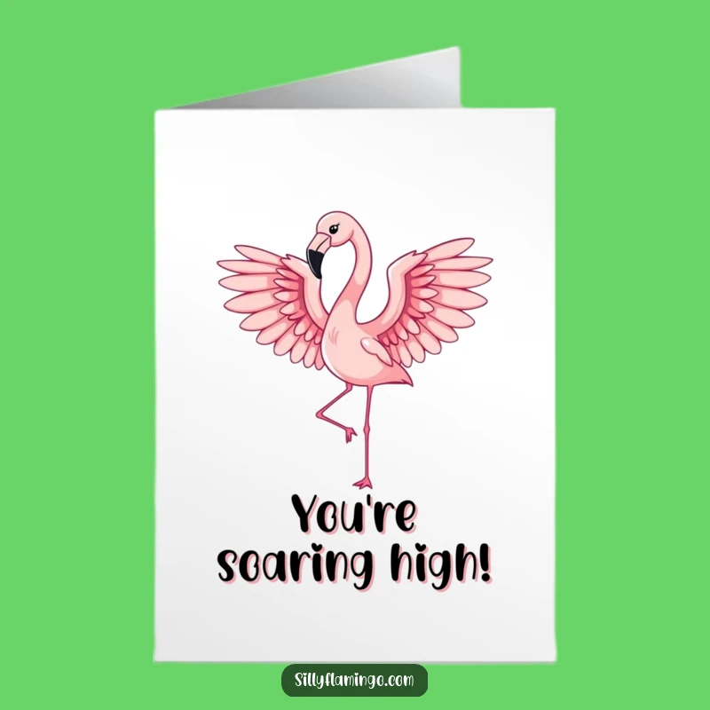 Free Printable Congrats Card - Elegant Flamingo Soars to Success!