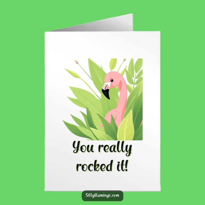 Free Printable Flamingo Congrats Card: Funny Peek-a-Boo for Big Wins!