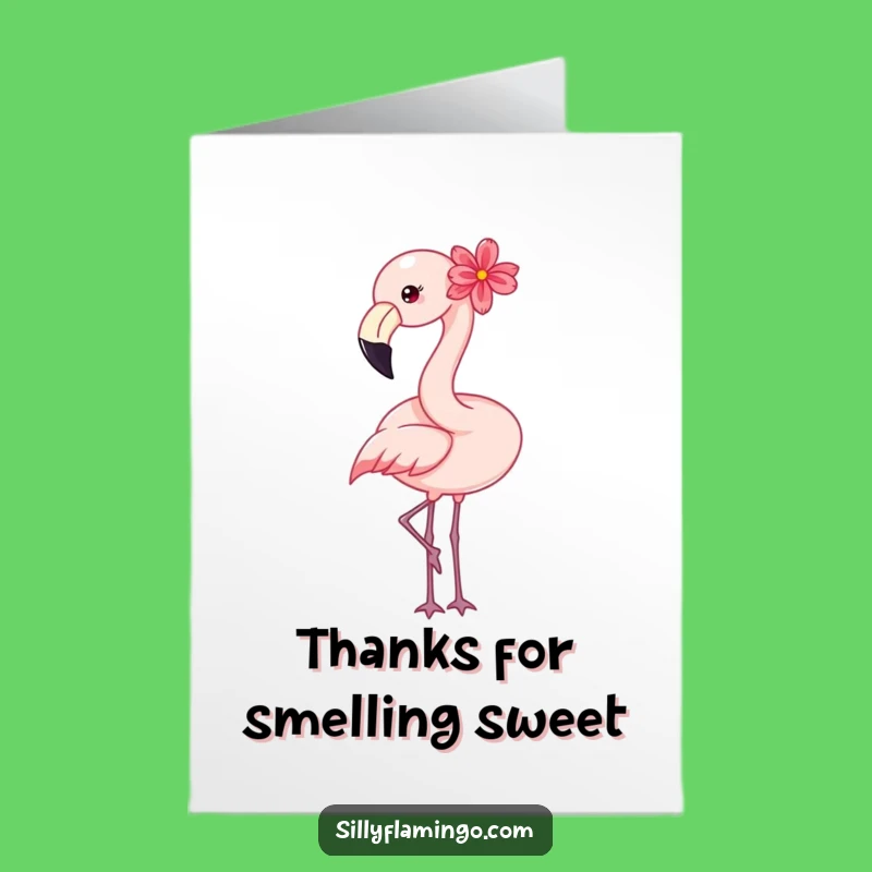 Free Printable Thank You Card: Bobbing Flamingo, Express Gratitude Downloadably