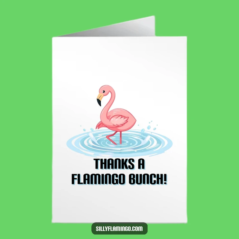 Free Printable Thank You Card: Funny Flamingo Splash! Express Gratitude with Downloadable Fun