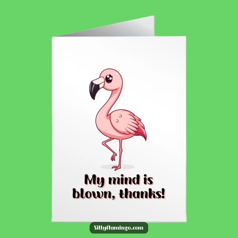 Free Printable Thank You Card: Goofy Flamingo Head Bob for a Surprised, Downloadable Appreciation