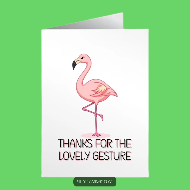 Free Printable Thank You Card - Kawaii Flamingo Expresses Gratitude with Flair