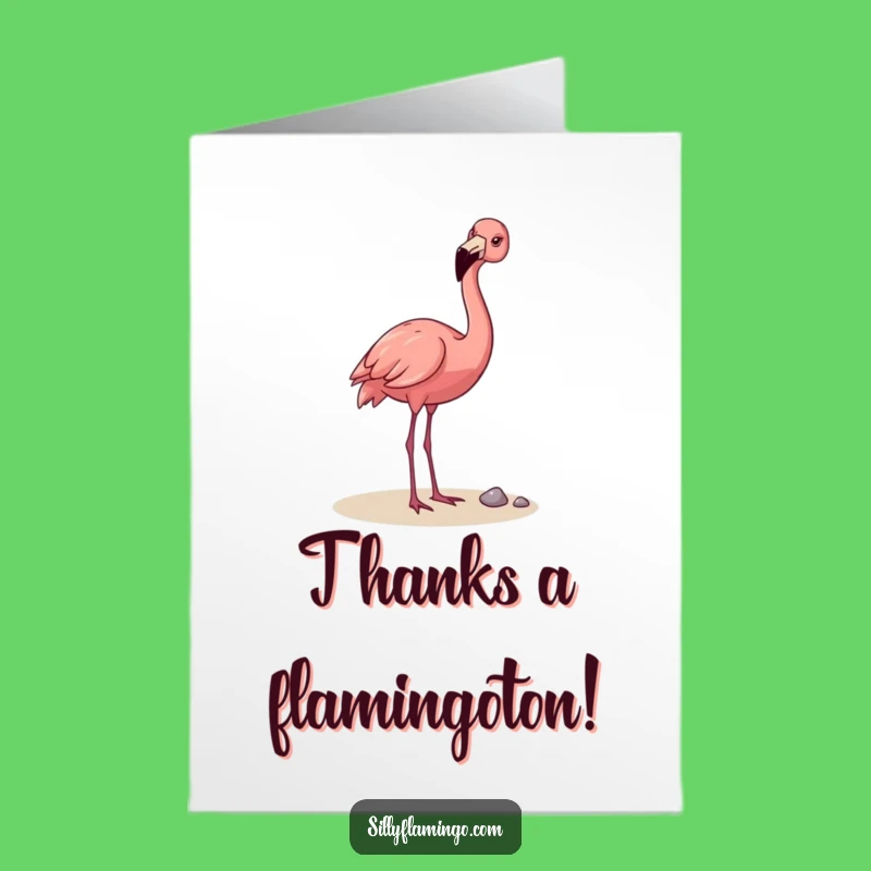 Free Printable Thank You Card: Whimsical Flamingo Pebble Toss for a Grateful, Downloadable Message