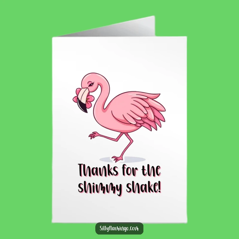 Fun Free Printable Thank You Card: Dancing Flamingo Shimmy - Cute Downloadable Gift!