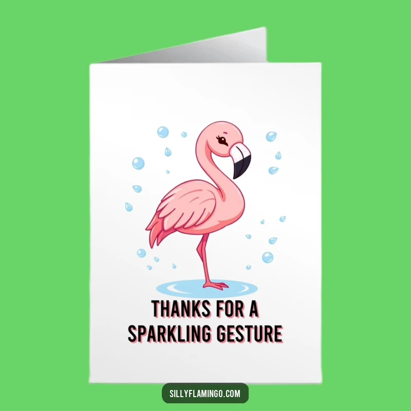 Funny Free Printable Thank You Card: Winking Flamingo - Sparkling Gratitude