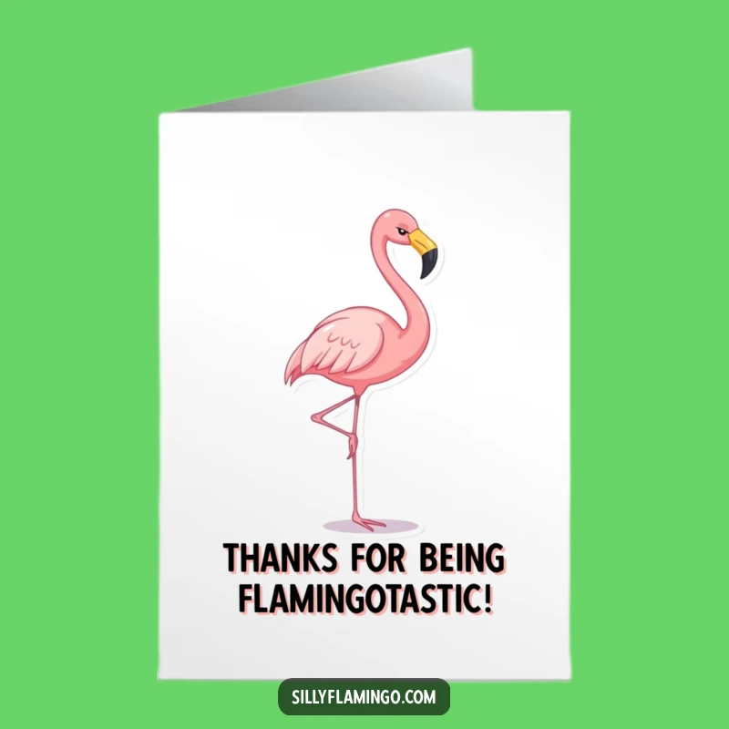 Free Printable Thank You Card: Flamingo's Graceful Thanks Funny Downloadable Gift