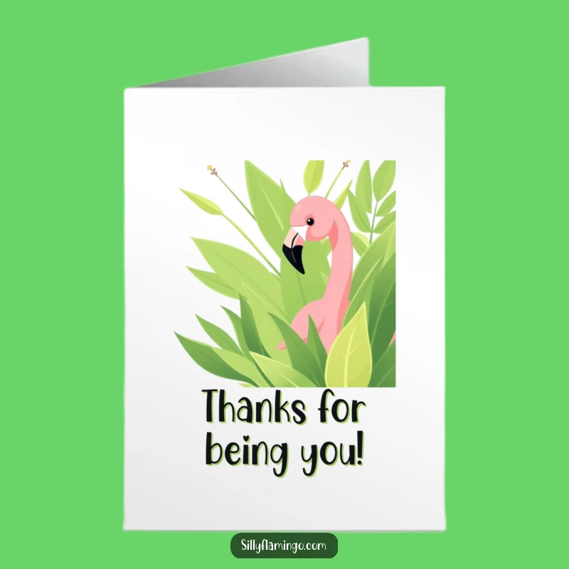 Funny Flamingo Thank You Card: Free Printable Appreciation, Peek-a-Boo Style!