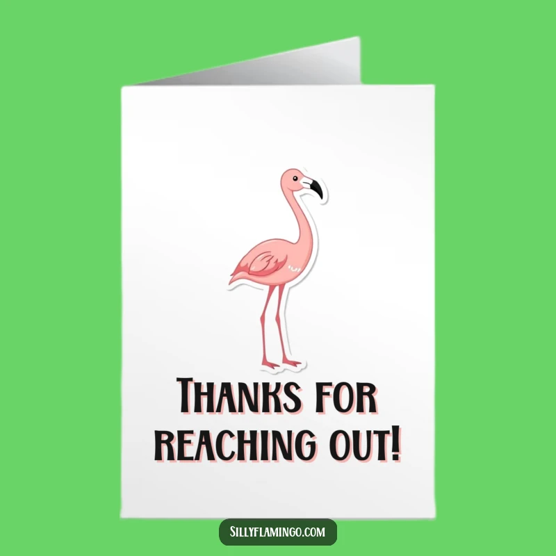Free Printable Flamingo Thank You Card: Funny Stretching Bird Downloadable Gift of Gratitude