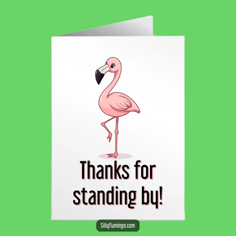 Free Printable Thank You Card: Happy Flamingo Balance for a Grateful Downloadable Gift!