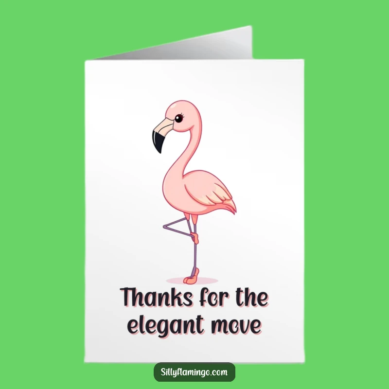 Free Printable Thank You Card: Funny Ballet Flamingo - Downloadable DIY Gratitude!
