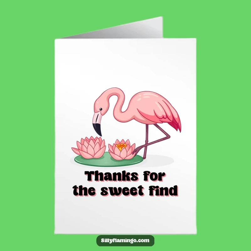 Free Printable Thank You Card - Flamingo Says Thanks with a Lily