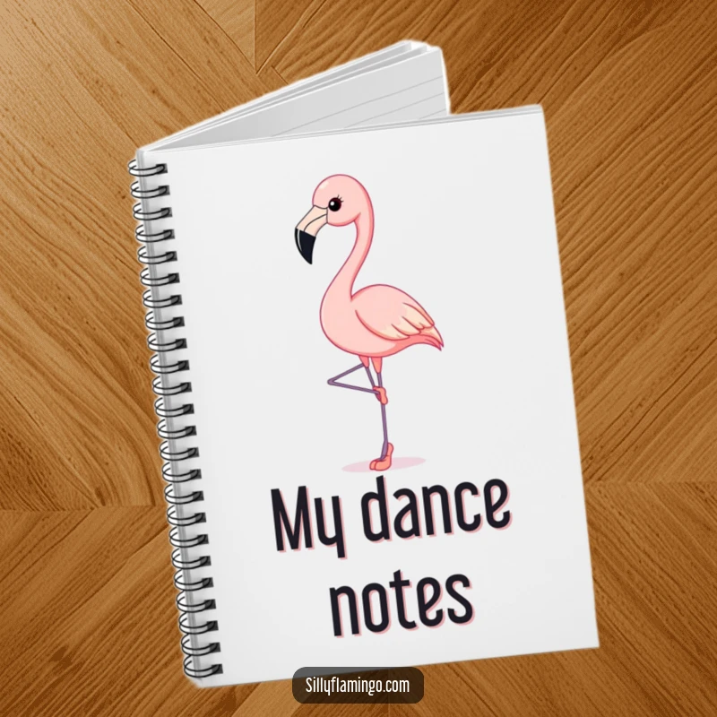 Funny Flamingo Notebook: Flamingo gracefully poses in tiny ballet slippers, perfect for capturing elegant and funny ideas.