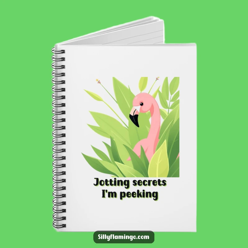 Funny Flamingo Notebook: Jot Down Ideas with a Peeking Bird, Ideal Funny Gift