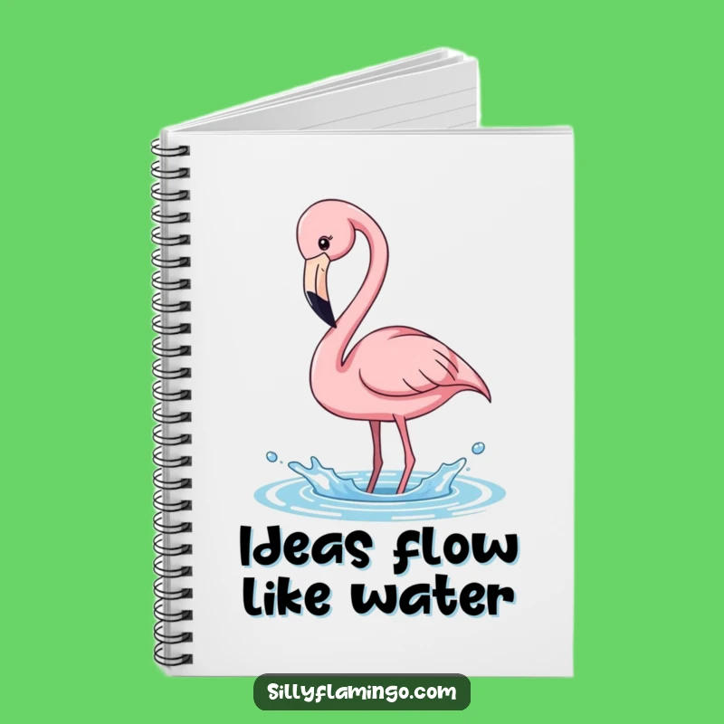Funny Flamingo Notebook - Playful Splash Design, Perfect for Jotting Fun