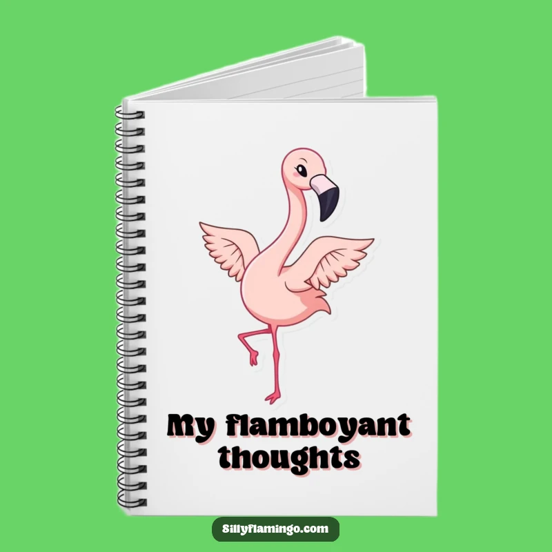 Funny Kawaii Flamingo Wink Notebook - Jot Down Ideas with Playfulness!