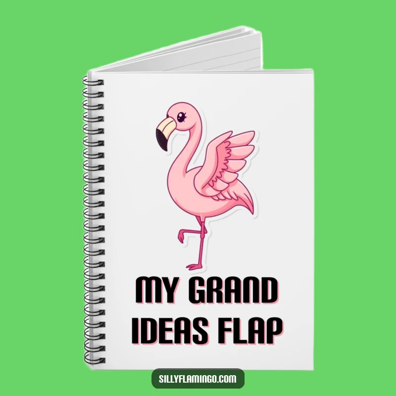 Funny Kawaii Flamingo Notebook: Pleased Bird Flap Journal, Humorous Gift for Writers