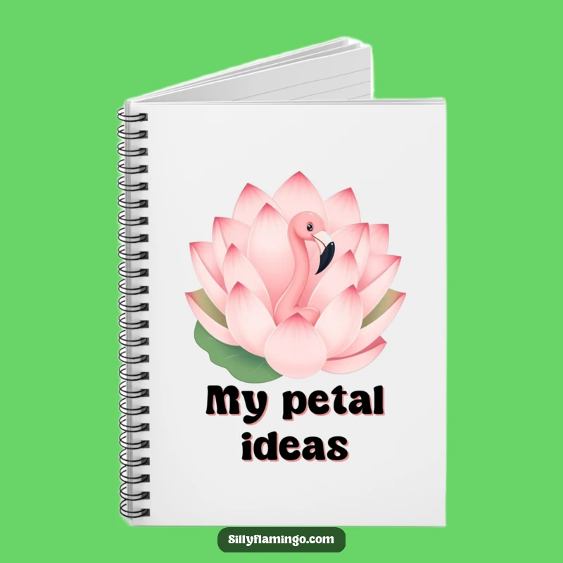 Funny Flamingo Notebook - Lotus Flower Peekaboo Journal, Bird Lover Gift