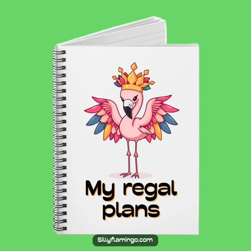 Funny Flamingo Feather Crown Notebook: Jot Down Your Regal Thoughts