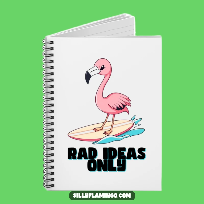 Funny Flamingo Surfer Notebook: Witty Winking Bird Journal, Perfect Gift for Note-Takers
