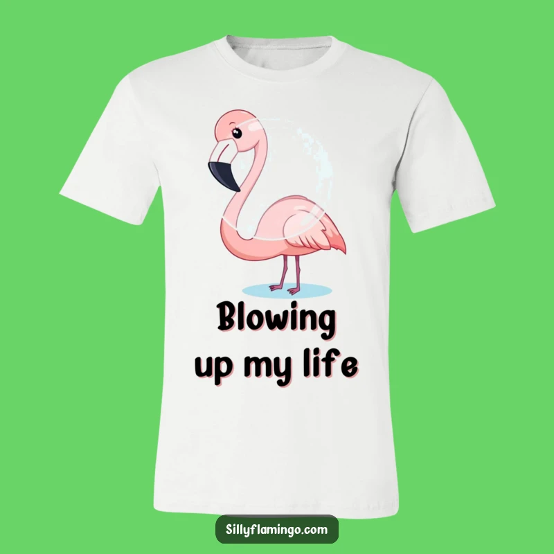 Funny Flamingo Bubble T-Shirt: Giant Attempt, Silly Fun, Great Gift