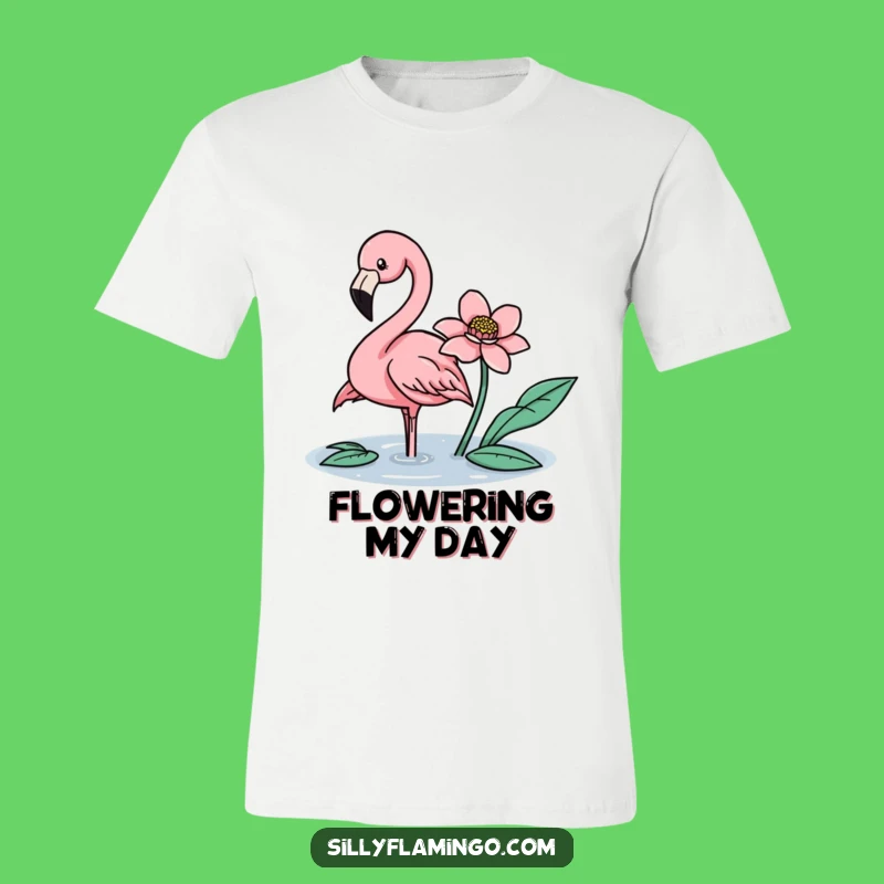 Funny Flamingo Flower Nudge T-Shirt: Embrace Serene Style!