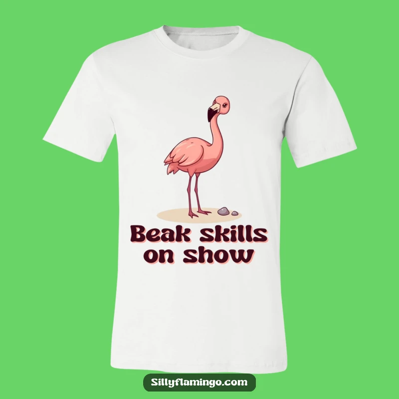 Funny Flamingo Pebble Toss T-Shirt: Express Your Joyful Spirit, Ideal Funny Gift
