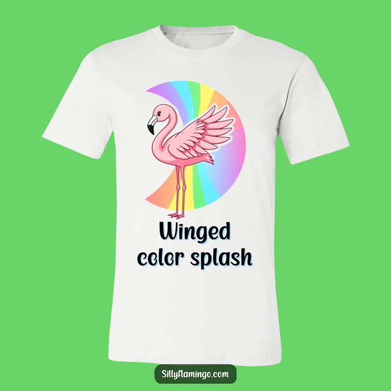 Funny Flamingo Rainbow T-Shirt: Wing Art Design, Colorful and Fun Gift