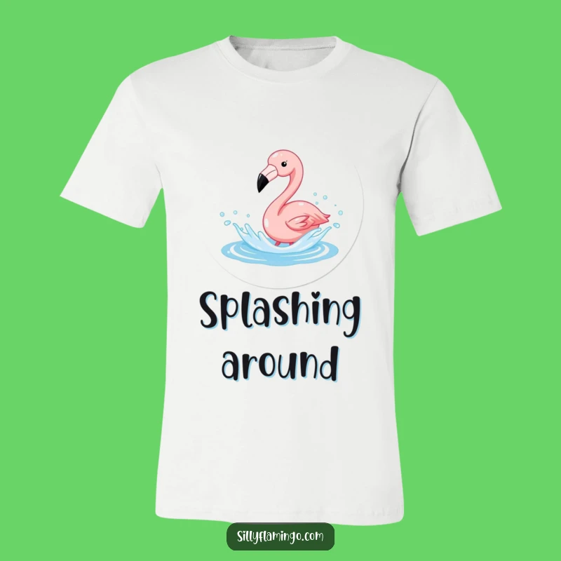 Funny Flamingo Splash T-Shirt: Hilarious Tropical Apparel for Poolside Fun