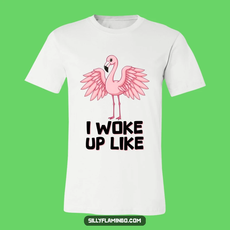 Funny Flamingo Wings T-Shirt: Elegant Pose Tee, Ideal Funny Gift for Her