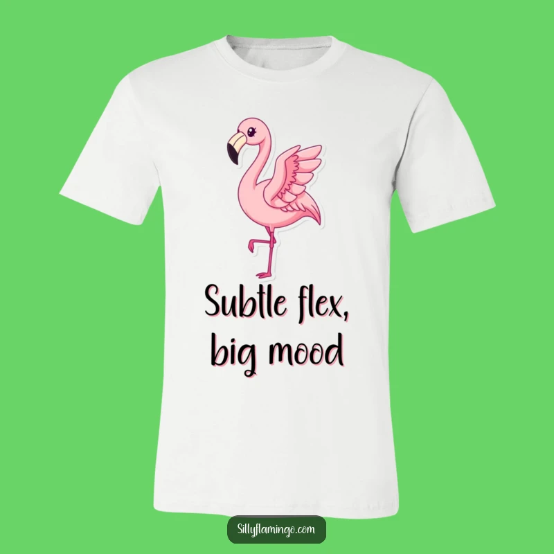Funny Kawaii Flamingo T-Shirt: Pleased Bird's Subtle Flap, Hilarious Statement Tee Gift
