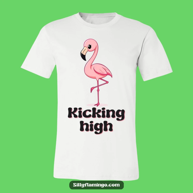 Funny Flamingo Kick T-Shirt: Hilarious Tropical Bird Apparel for a Lively Style