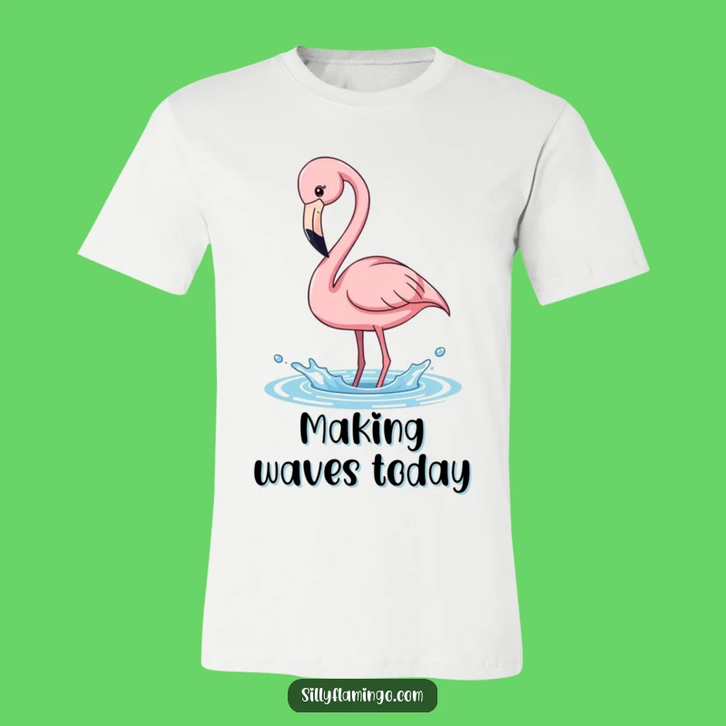 Funny Flamingo T-Shirt - Playful Splash Action, Hilarious Beach Vibe Gift