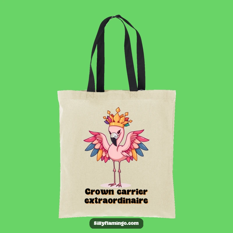 Funny Flamingo Feather Crown Tote Bag: Carry Your Laughs in Style