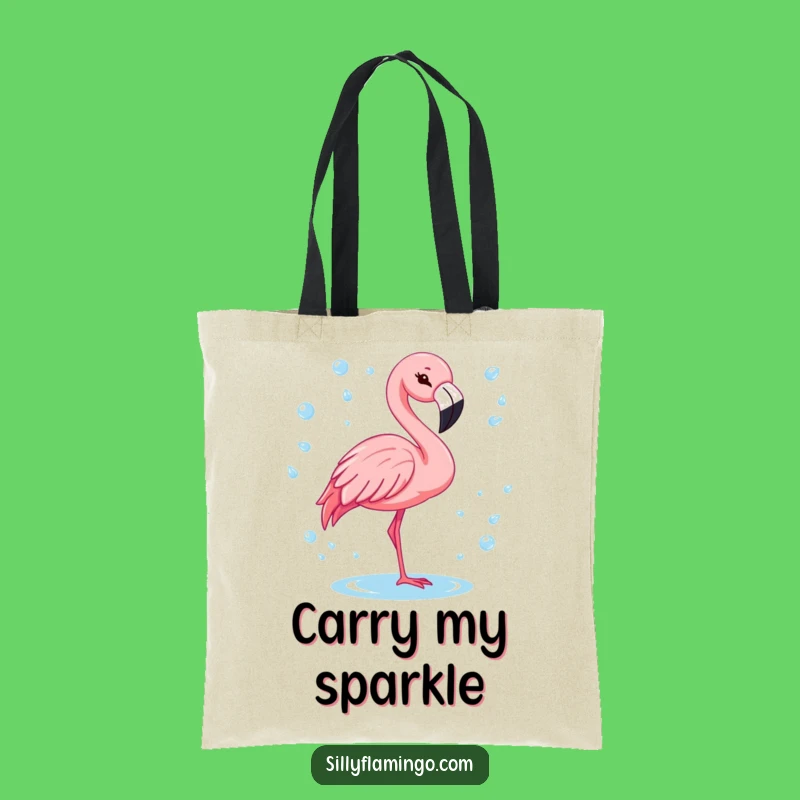 Funny Winking Flamingo Tote Bag: Carry Your Sparkle Everywhere!